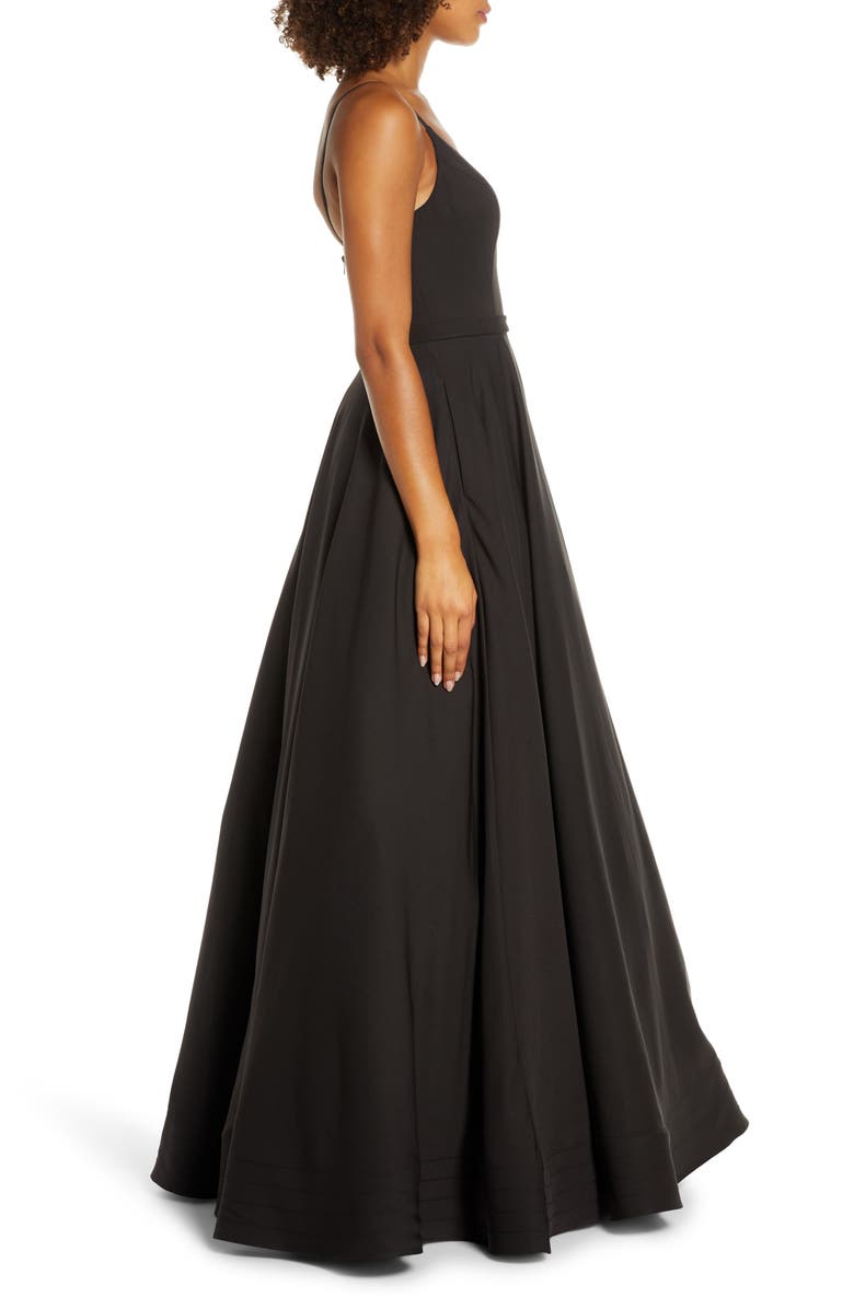 Mac Duggal V-Neck Crepe Ballgown, Alternate, color,