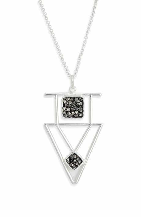 Karine Sultan Minimalist Crystal Pendant Necklace