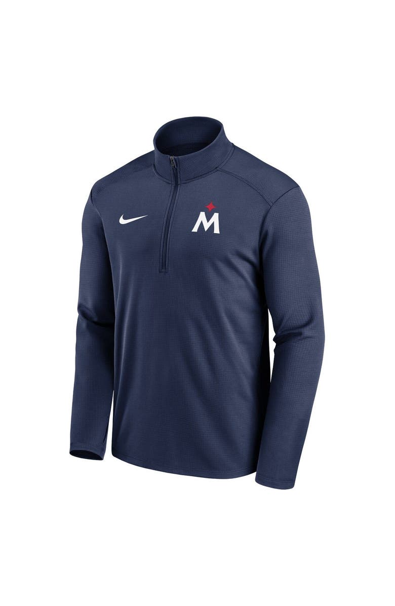 Nike Men's Nike Navy Minnesota Twins Agility Pacer Lightweight Performance Half-Zip Top, Alternate, color, 