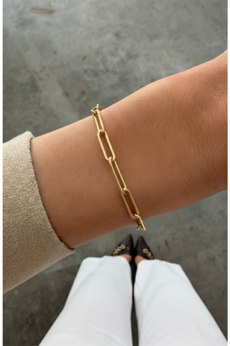 Chunky Paperclip 14k Gold Filled Bracelet, Alternate, color, Gold