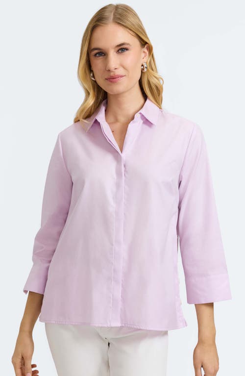 Foxcroft Beatrice Side Button Shirt In Orchid Bouquet