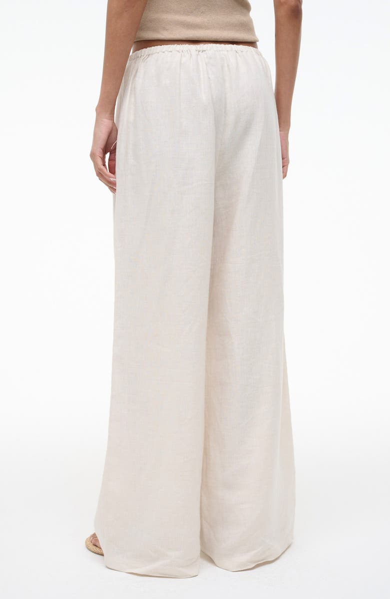 STAUD Mateo Mid Rise Linen Pants, Alternate, color, Natural