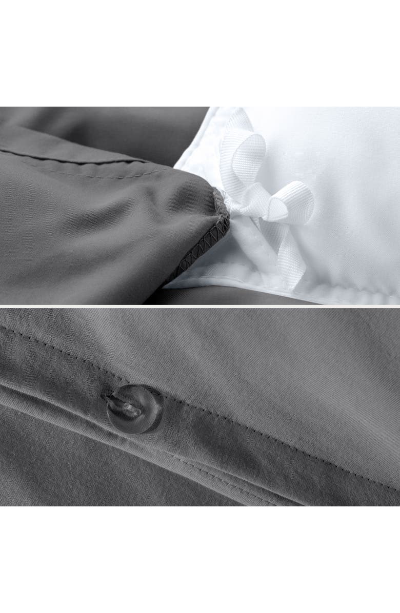 Bare Home Organic Cotton Jersey Duvet Cover & Pillowcase Set, Alternate, color, Grey