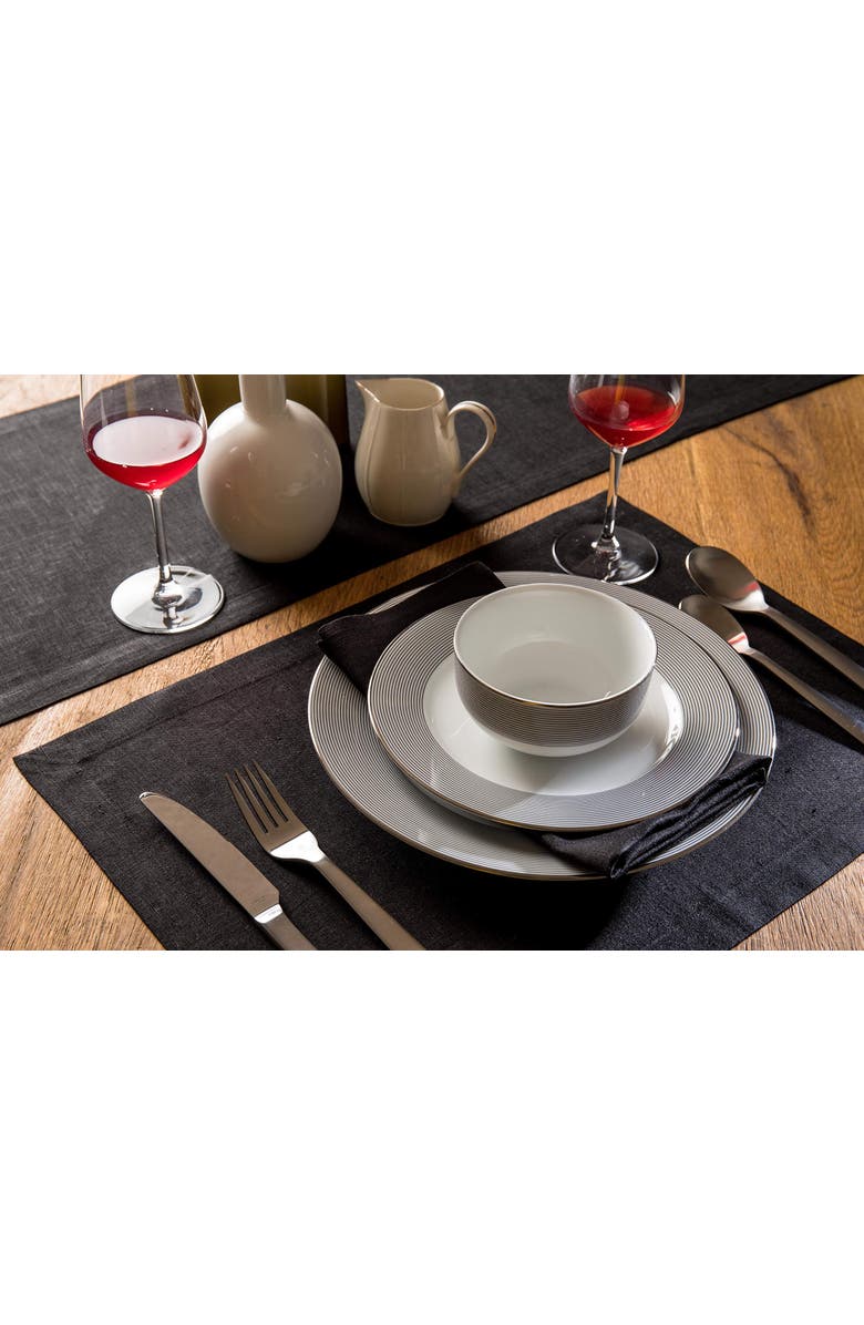 Solino Home Linen Placemats - Fete, 14" x 19" Inch, Alternate, color, Black