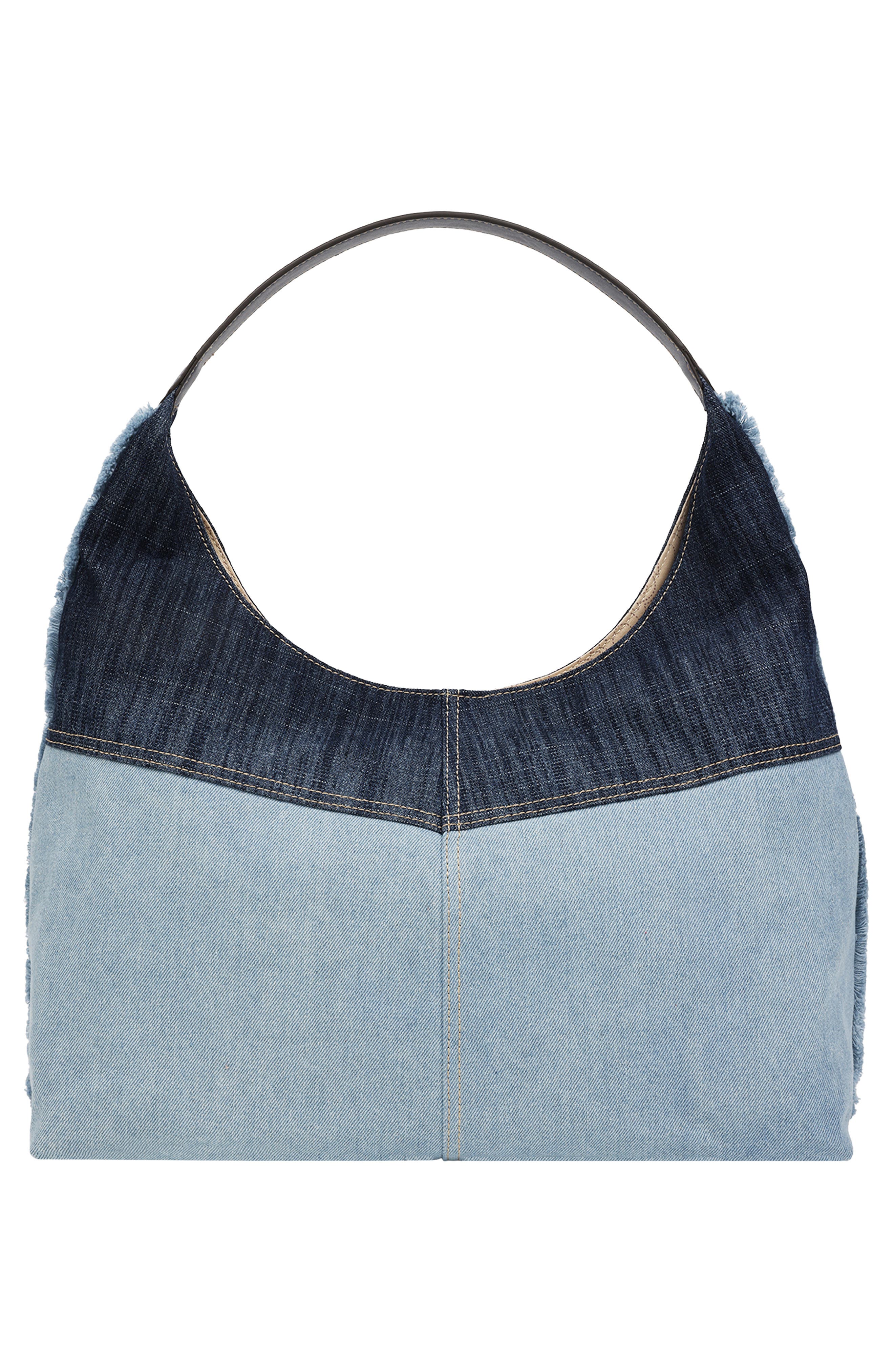 Horseshoe Pocket Colorblock Denim Shoulder Bag, Alternate, color, MULTI