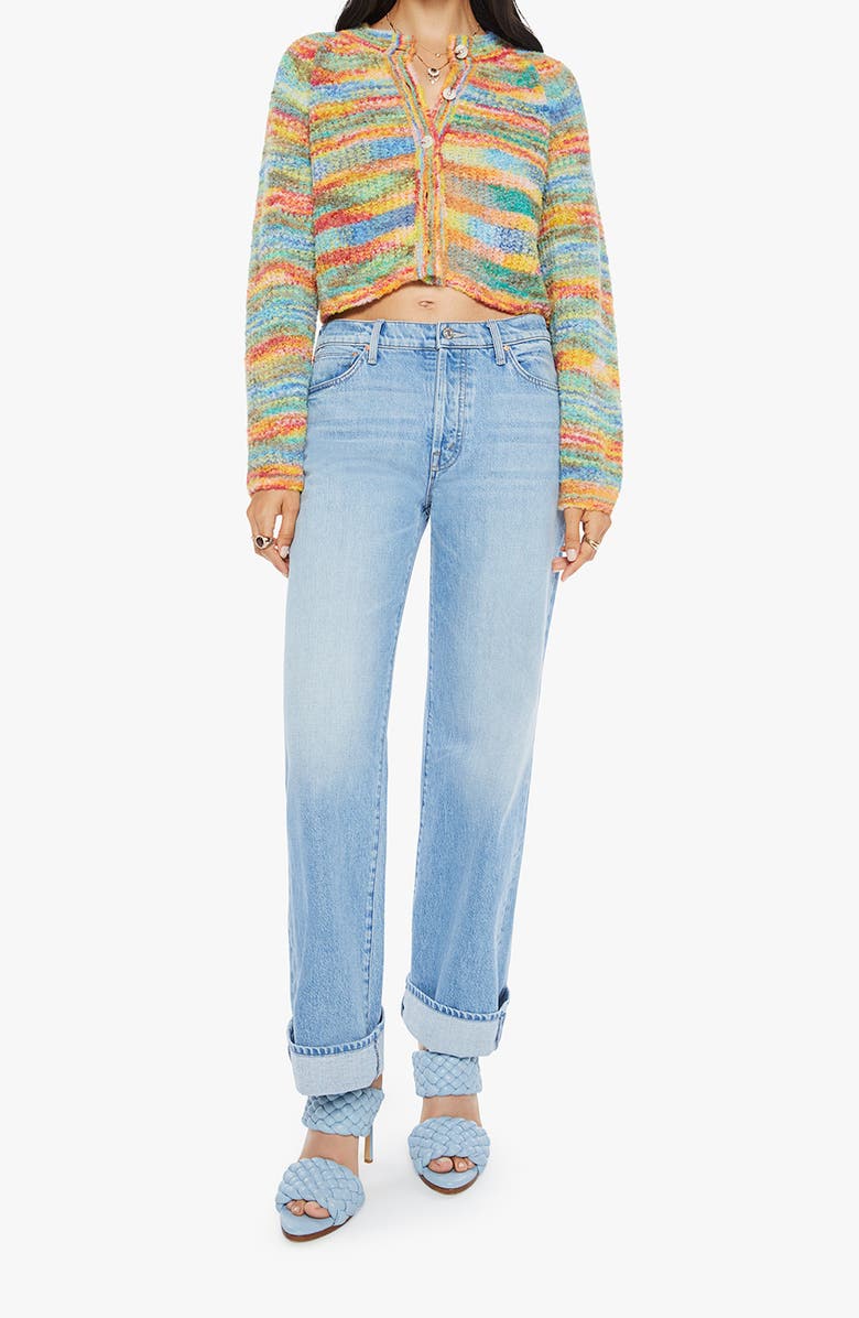 MOTHER The Raglan Stripe Alpaca Blend Crop Cardigan, Alternate, color, 