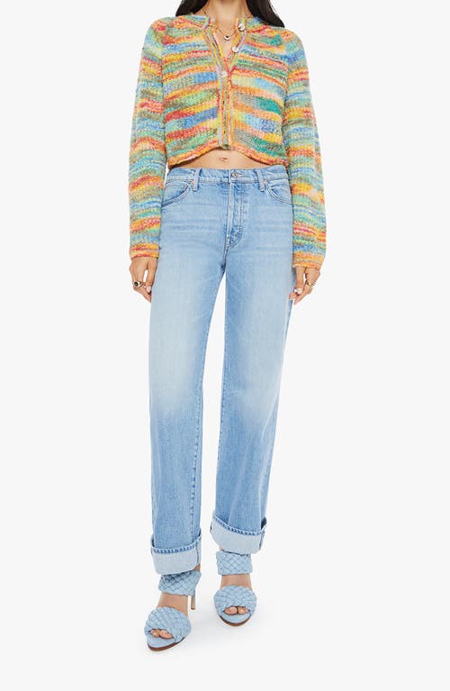 Shop Mother The Raglan Stripe Alpaca Blend Crop Cardigan In Fancy Fade