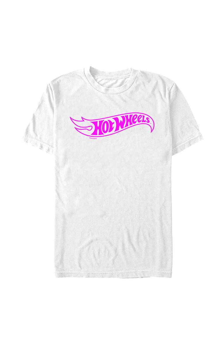 Hot Wheels Men's Hot Wheels Classic Pink Logo Graphic T-Shirt, Main, color, White
