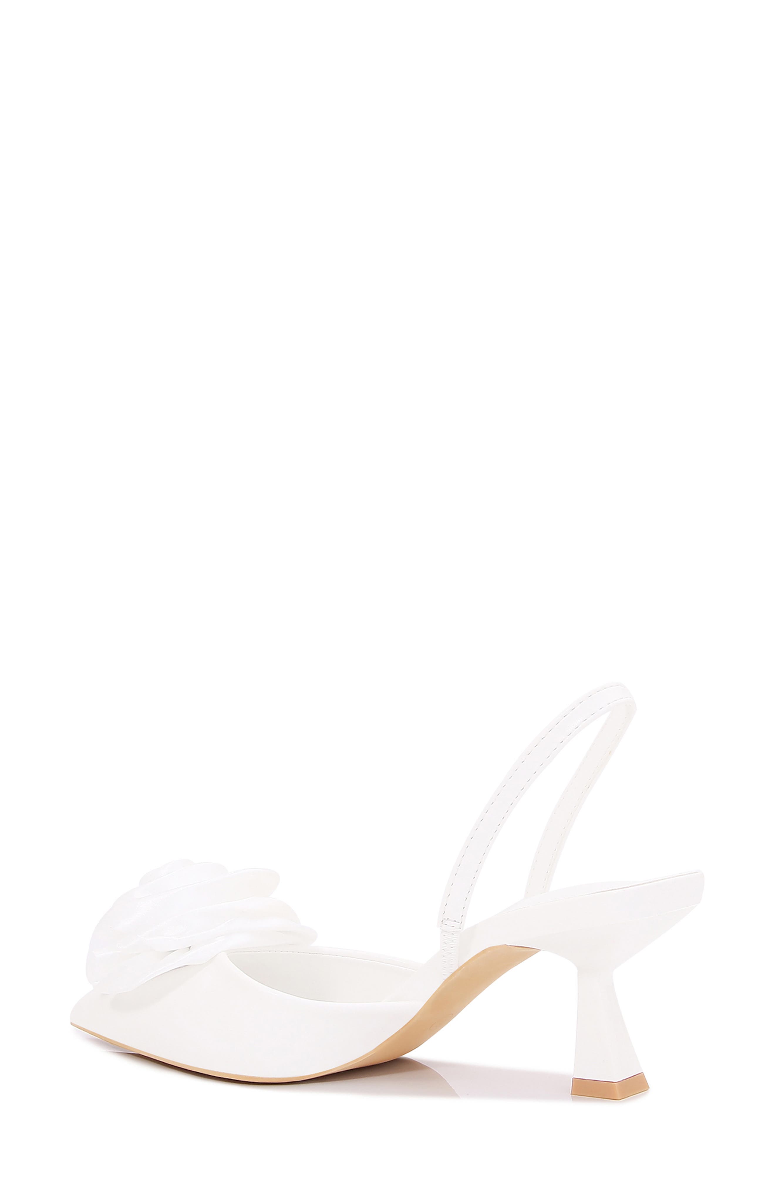Camellia Satin Rose Slingback Kitten Heel Pump - image 4