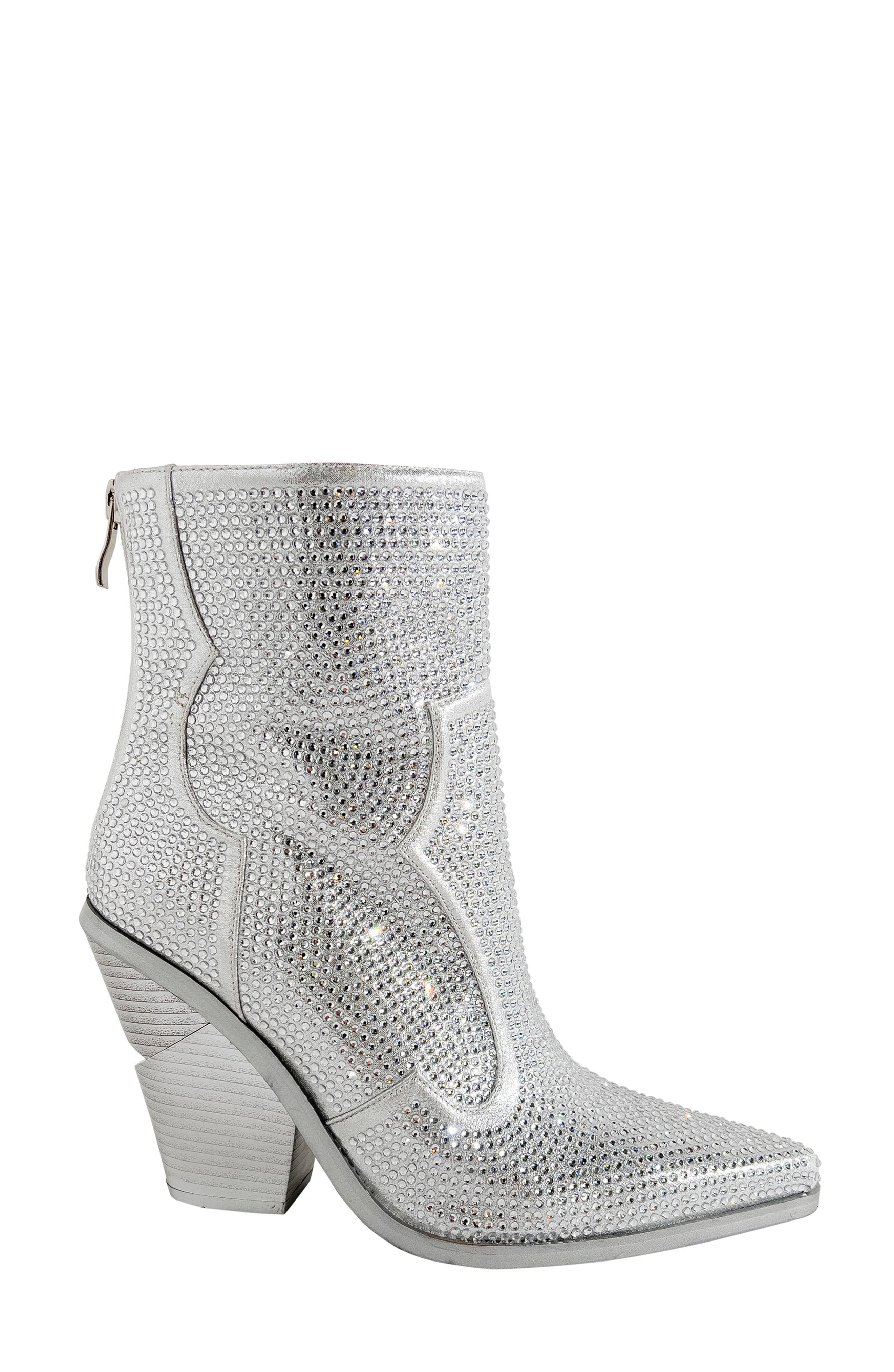 AZALEA WANG Soulard Rhinestone Western Bootie, Alternate, color, 