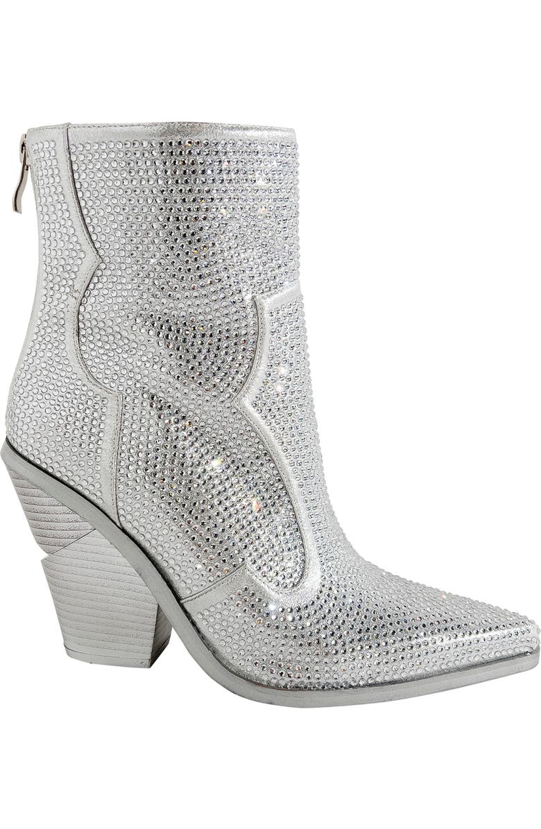 AZALEA WANG Soulard Rhinestone Western Bootie, Alternate, color,