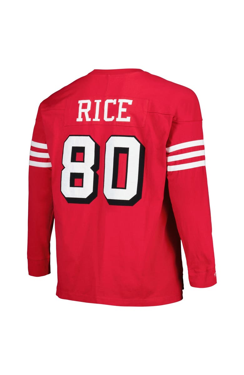 Mitchell & Ness Men's Mitchell & Ness Jerry Rice Scarlet San Francisco 49ers Big & Tall Cut & Sew Player Name & Number Long Sleeve T-Shirt, Alternate, color, Scarlet