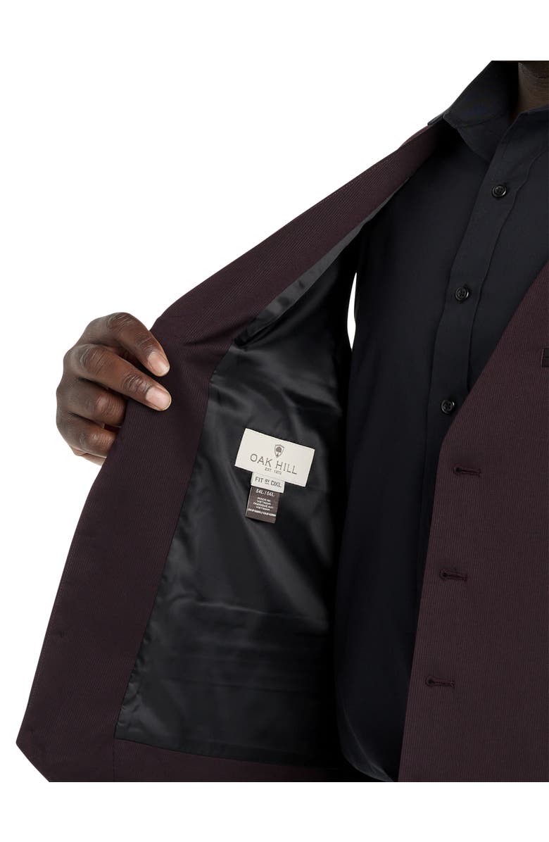 Oak Hill by DXL Microstripe Vest, Alternate, color, Burgundy