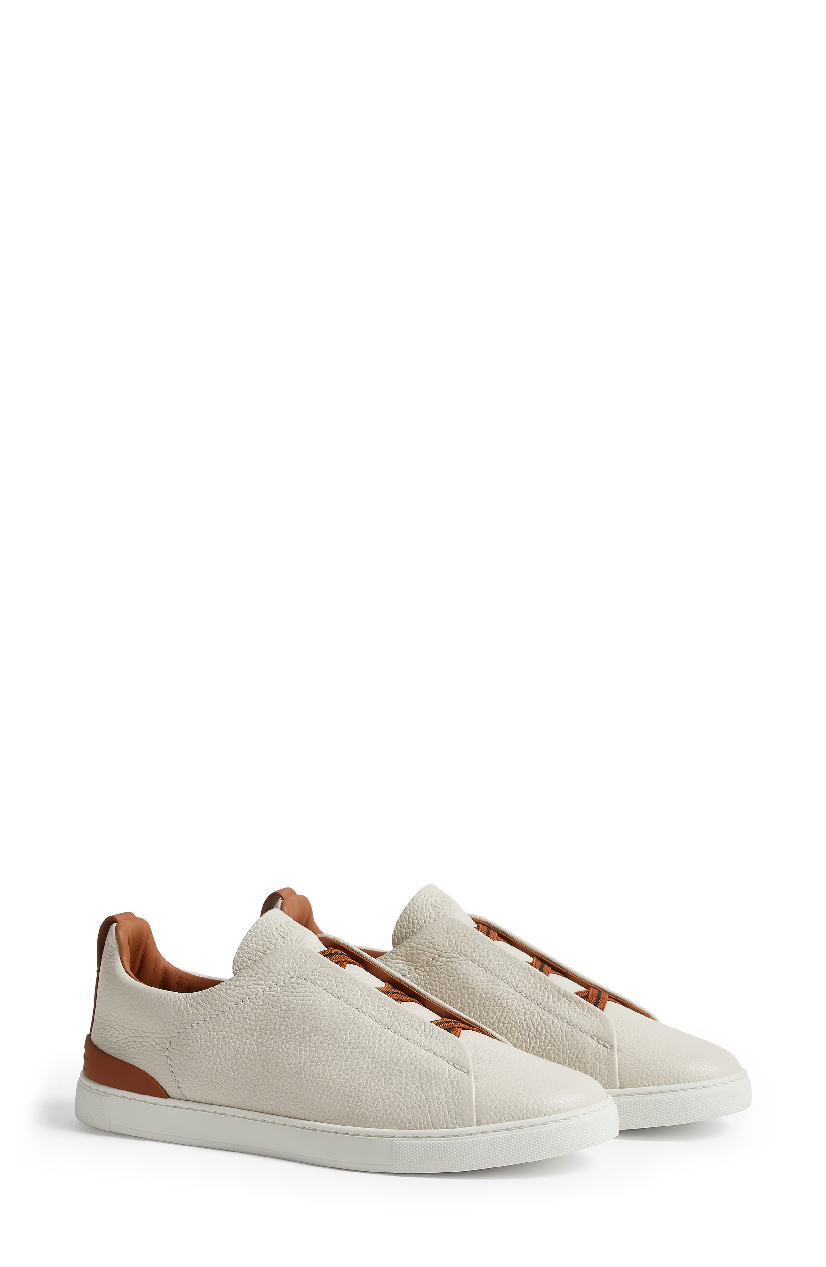 Triple Stitch™ Leather Slip-On Sneaker, Main, color, WHITE