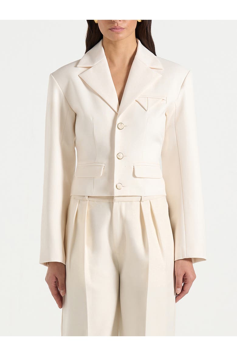 Prisca Structured Cropped Blazer, Main, color, Off White