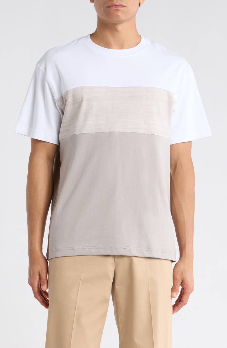 DENIM AND FLOWER Stripe Knit T-Shirt, Main, color, Off White