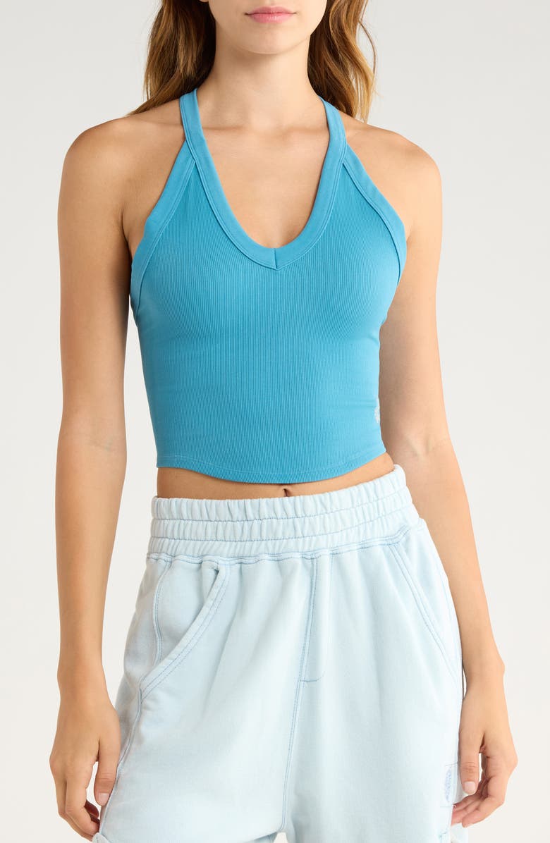 Free People FP Movement All Clear Crop Racerback Tank, Main, color, Celestial Blue