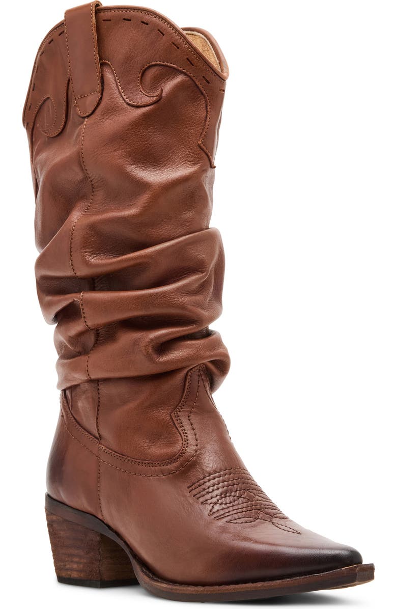 Steve Madden Stage Slouch Boot, Main, color, Cognac Leather