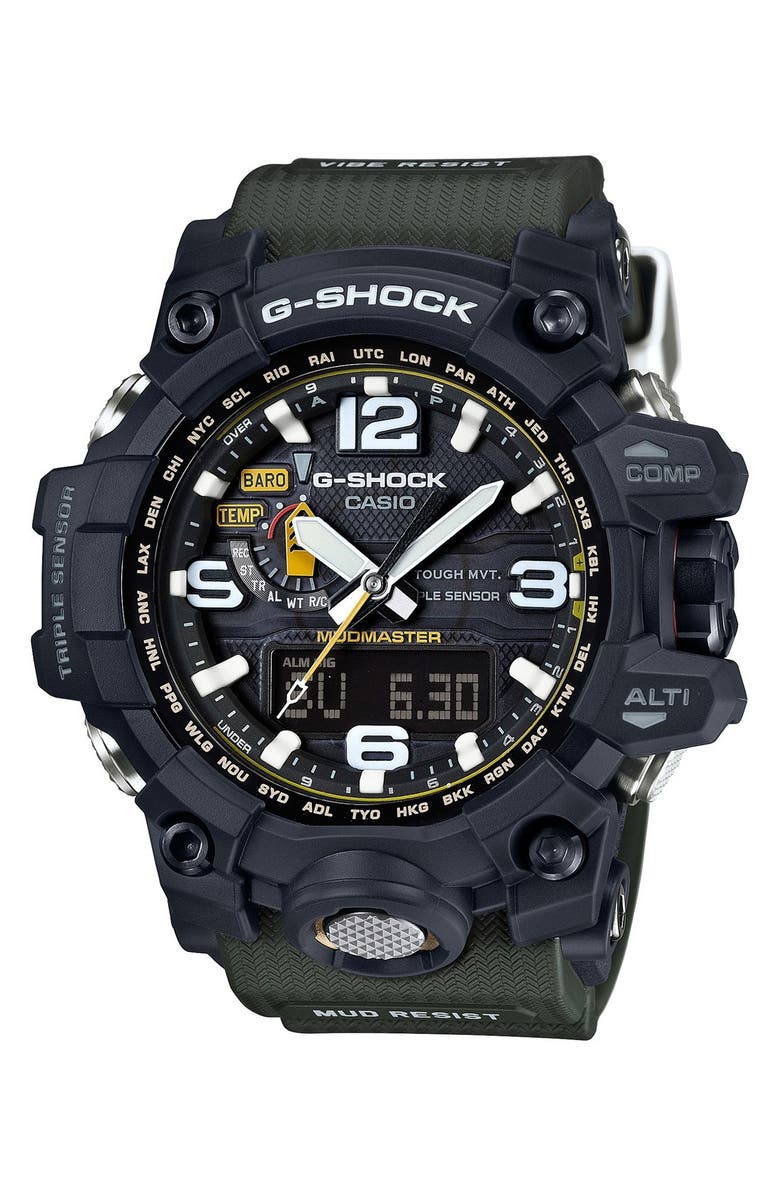 G-SHOCK 'Mudmaster Atomic' Resin Watch, 56mm, Main, color,