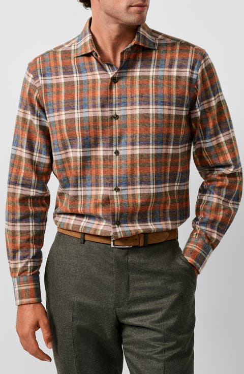 Brushed Plaid Sport Shirt