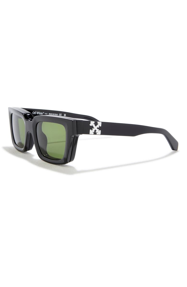 Off-White Clip On 50mm Square Sunglasses, Alternate, color, Black Green