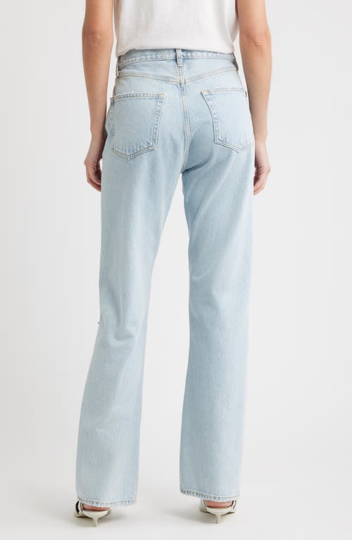 Frame The Vertical High Waist Relaxed Straight Leg Jeans In Blue