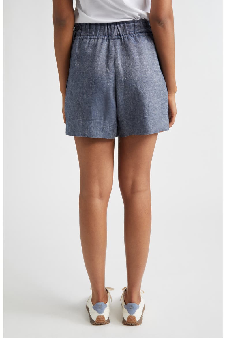 Linen Blend Chambray Bermuda Shorts, Alternate, color, BLUE