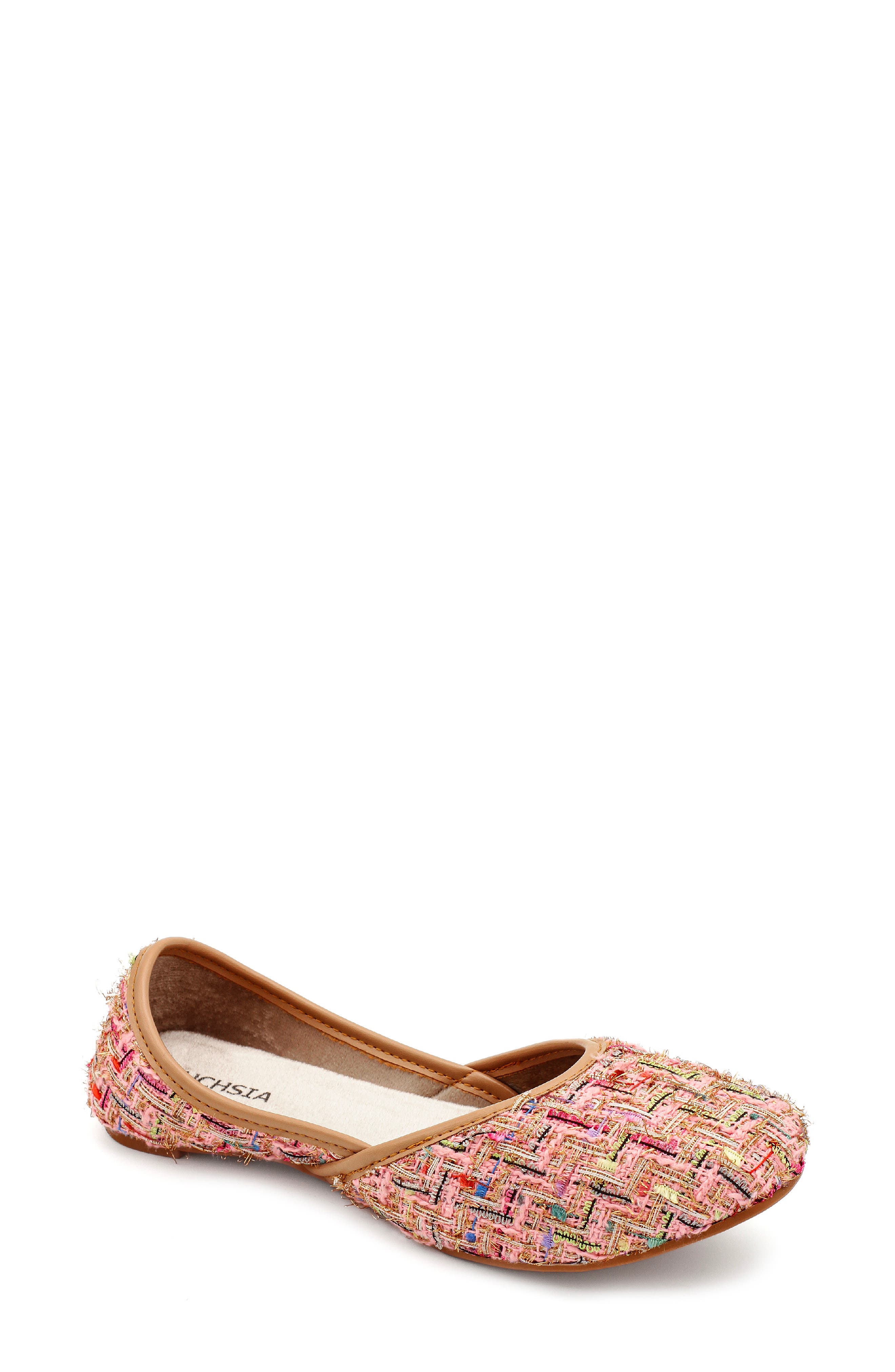 FUCHSIA Tweed Jutti Flat, Main, color, 
