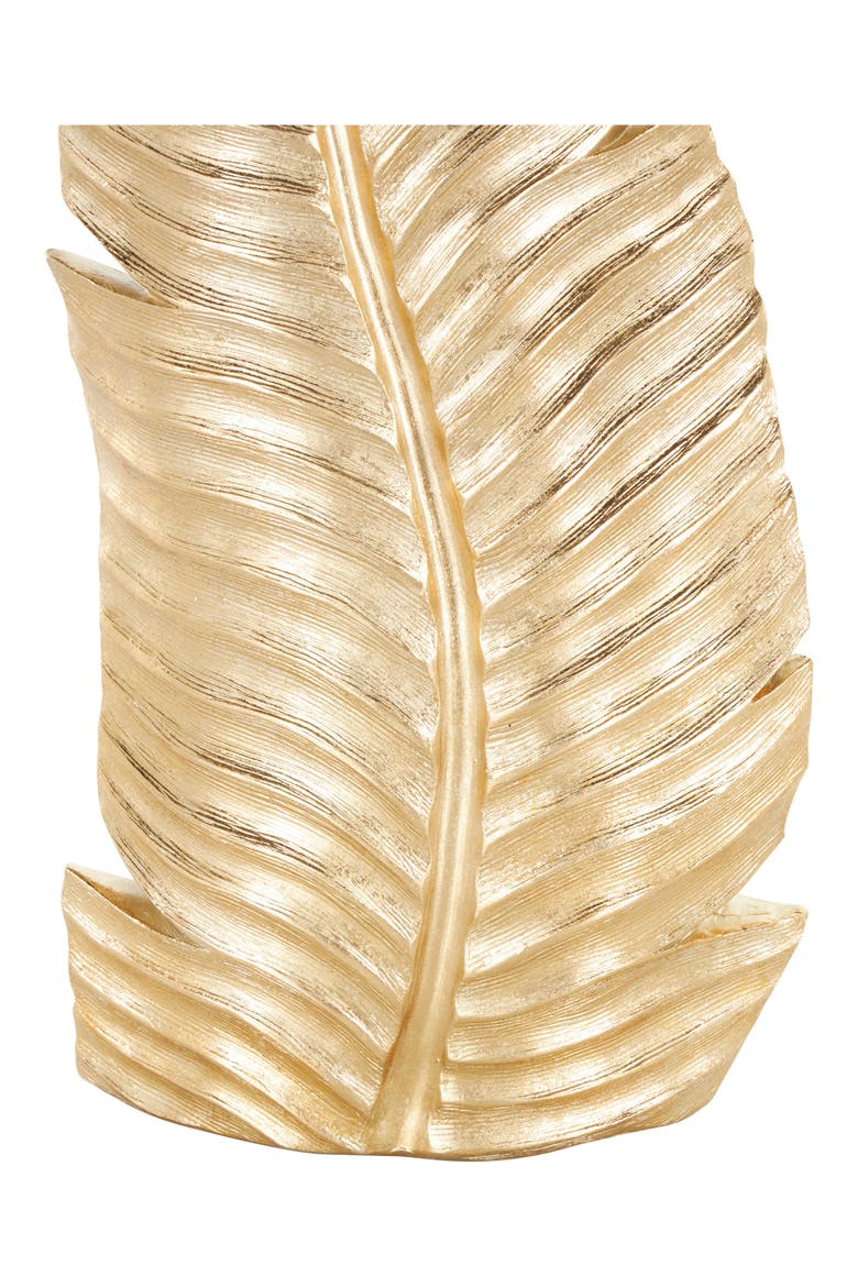 Golden Leaf Vase, Alternate, color, GOLD