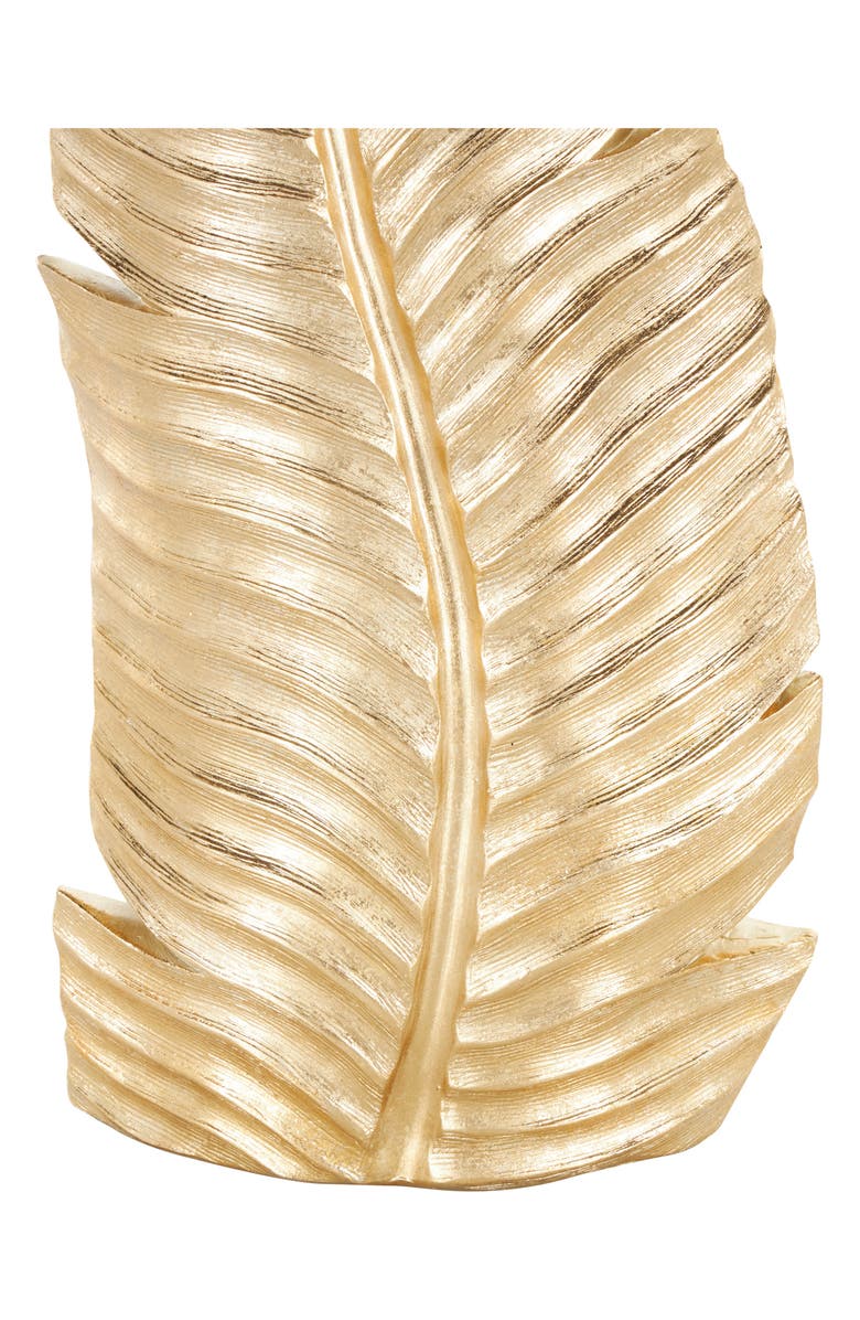 VIVIAN LUNE HOME Golden Leaf Vase, Alternate, color, Gold