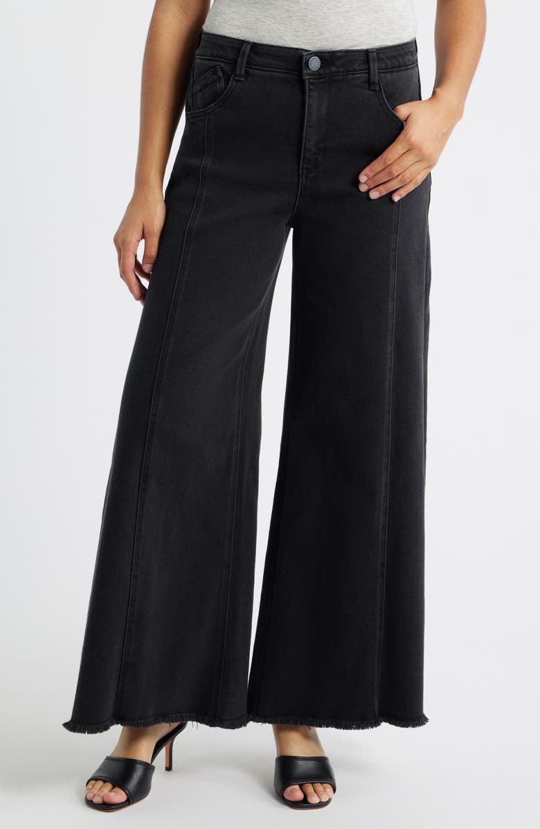 Wit & Wisdom Skyrise Seamed Super Wide Leg Jeans, Main, color, Washed Black Artisanal