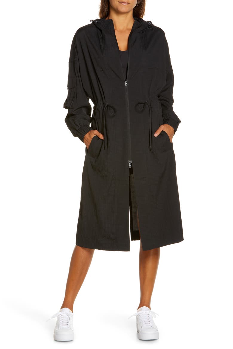 Summer Nights Lightweight Water Repellent Coat, Alternate, color, BLACK
