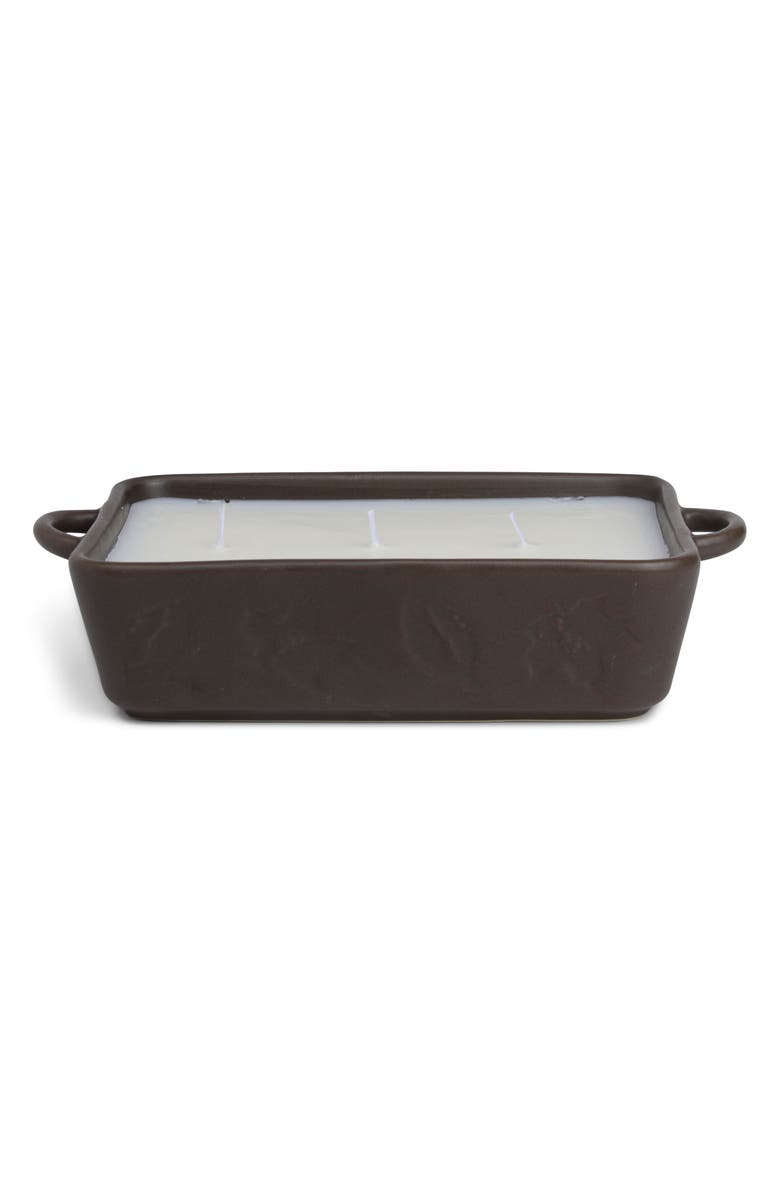 Foundry Candle Co. Three-Wick Soy Blend Ceramic Baking Dish Candle, Main, color, Whiskey + Oak