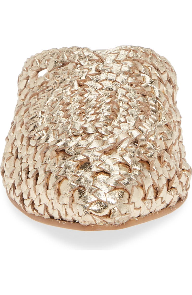 42 Gold Charmed Pointed Toe Mule, Alternate, color, Gold Leather