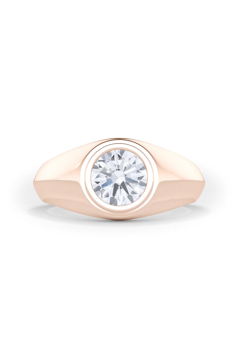 Men's Round Brilliant Lab Created Diamond Ring, Alternate, color, 18K ROSE GOLD