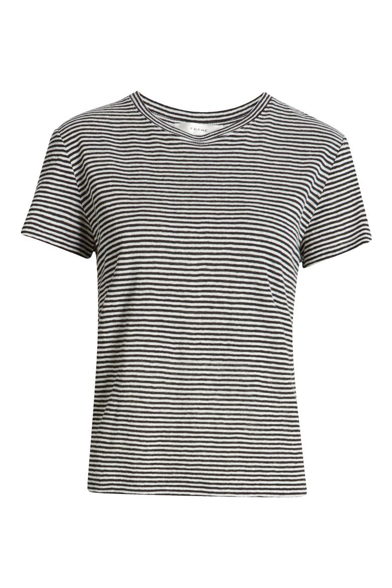 The Stripe Linen Baby T-Shirt, Alternate, color, BLACK MULTI