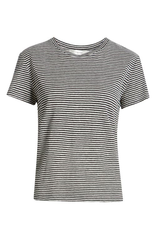 Frame The Stripe Linen Baby T-shirt In Black Multi
