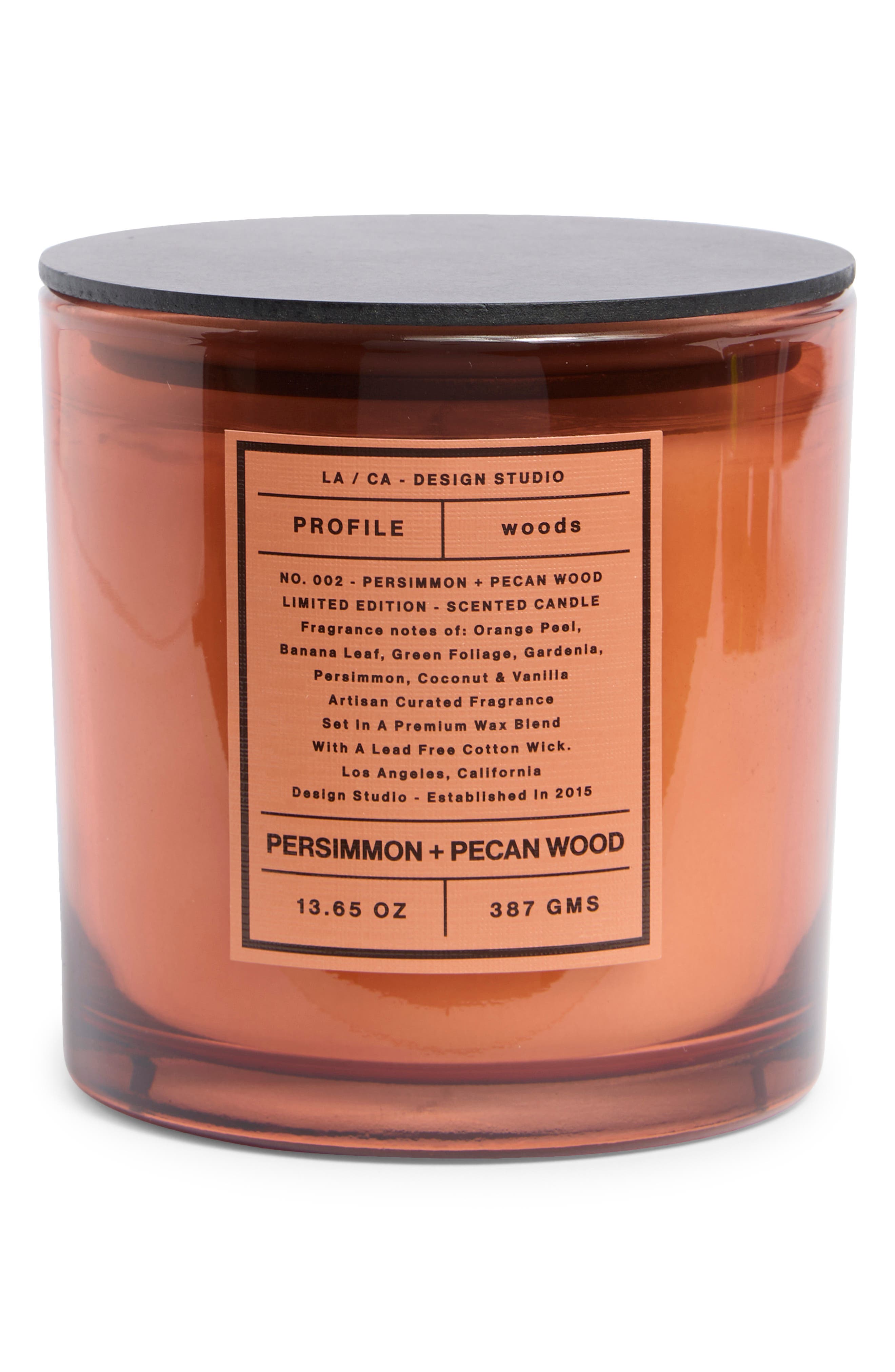 PORTOFINO CANDLES Persimmon + Pecan Wood Glass Jar Candle