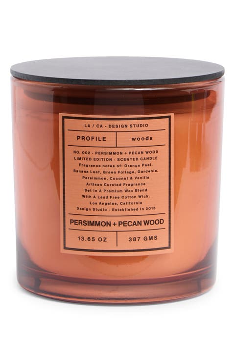 Persimmon + Pecan Wood Glass Jar Candle