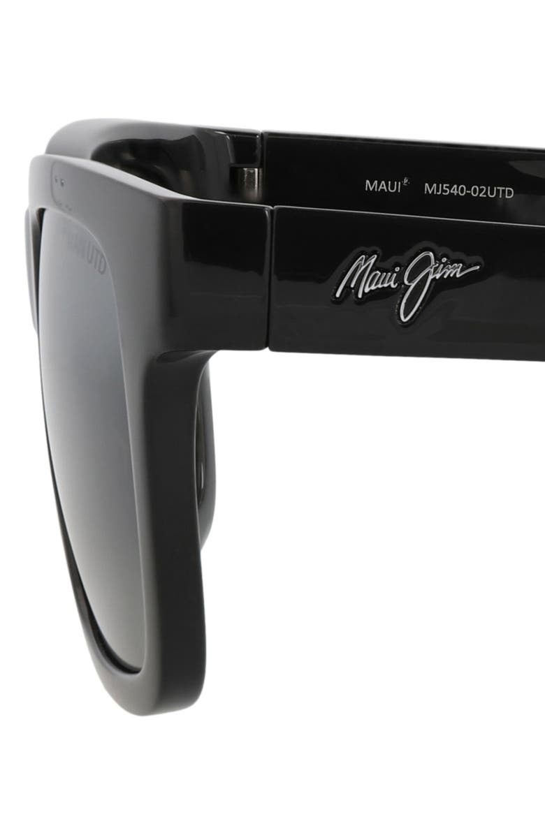 Maui Jim 54mm Polarized Square Sunglasses, Alternate, color, Black Black Grey