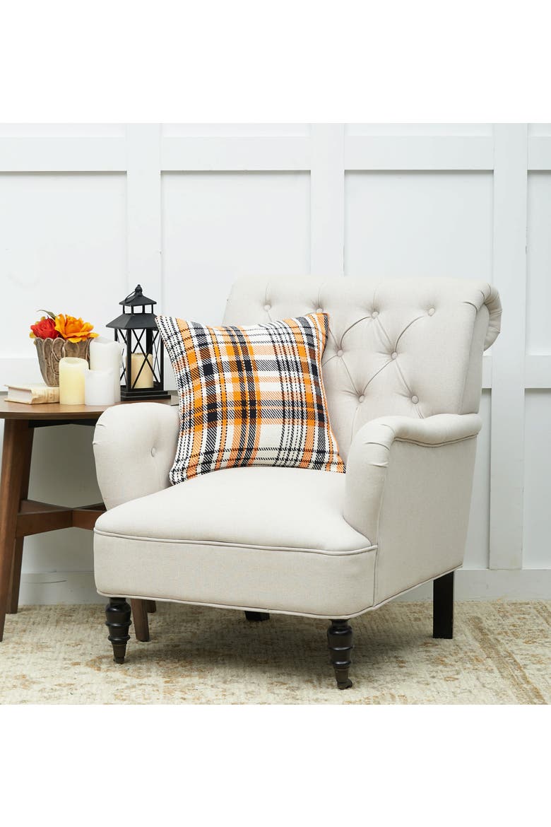 Plaid Decorative Throw Pillows, Alternate, color, Brown