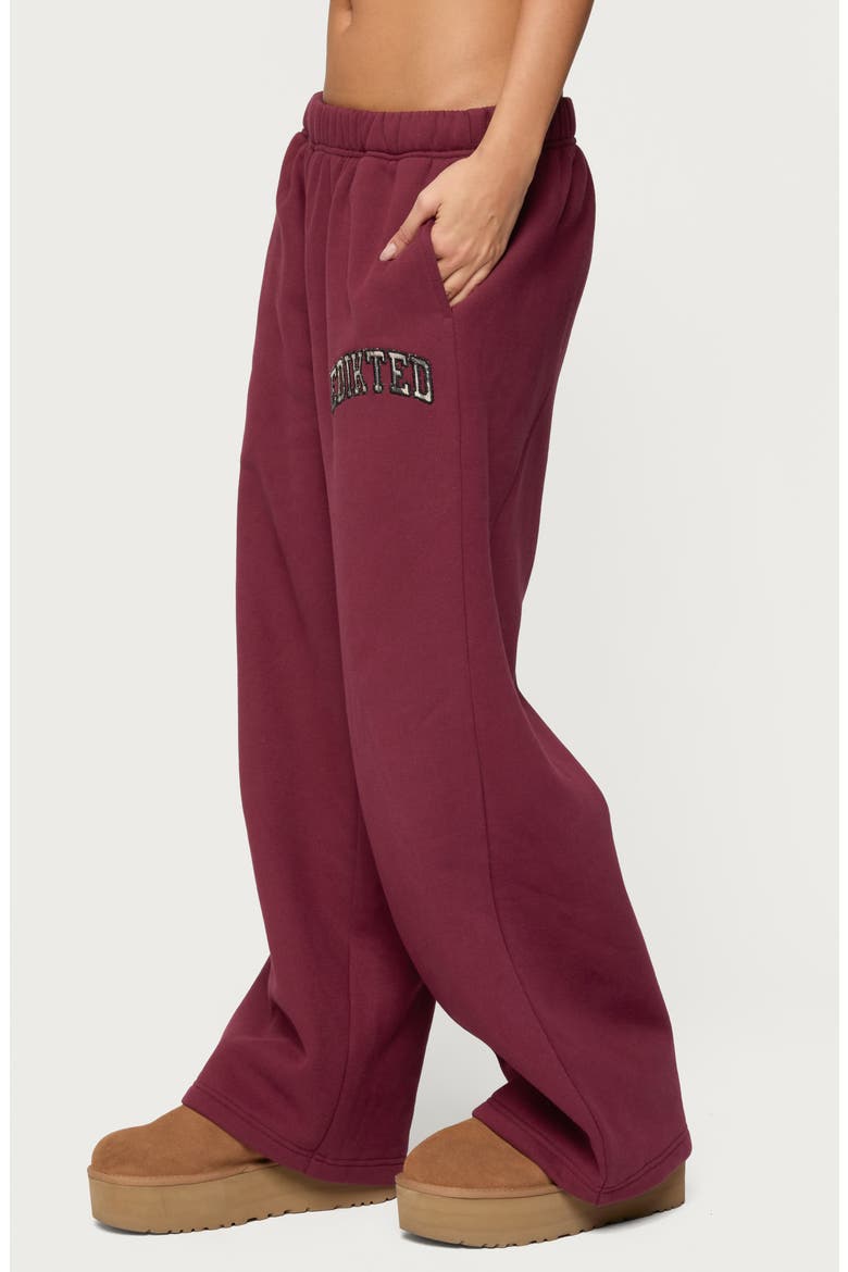 Camo Crush Logo Wide Leg Sweatpants, Alternate, color, BURGUNDY