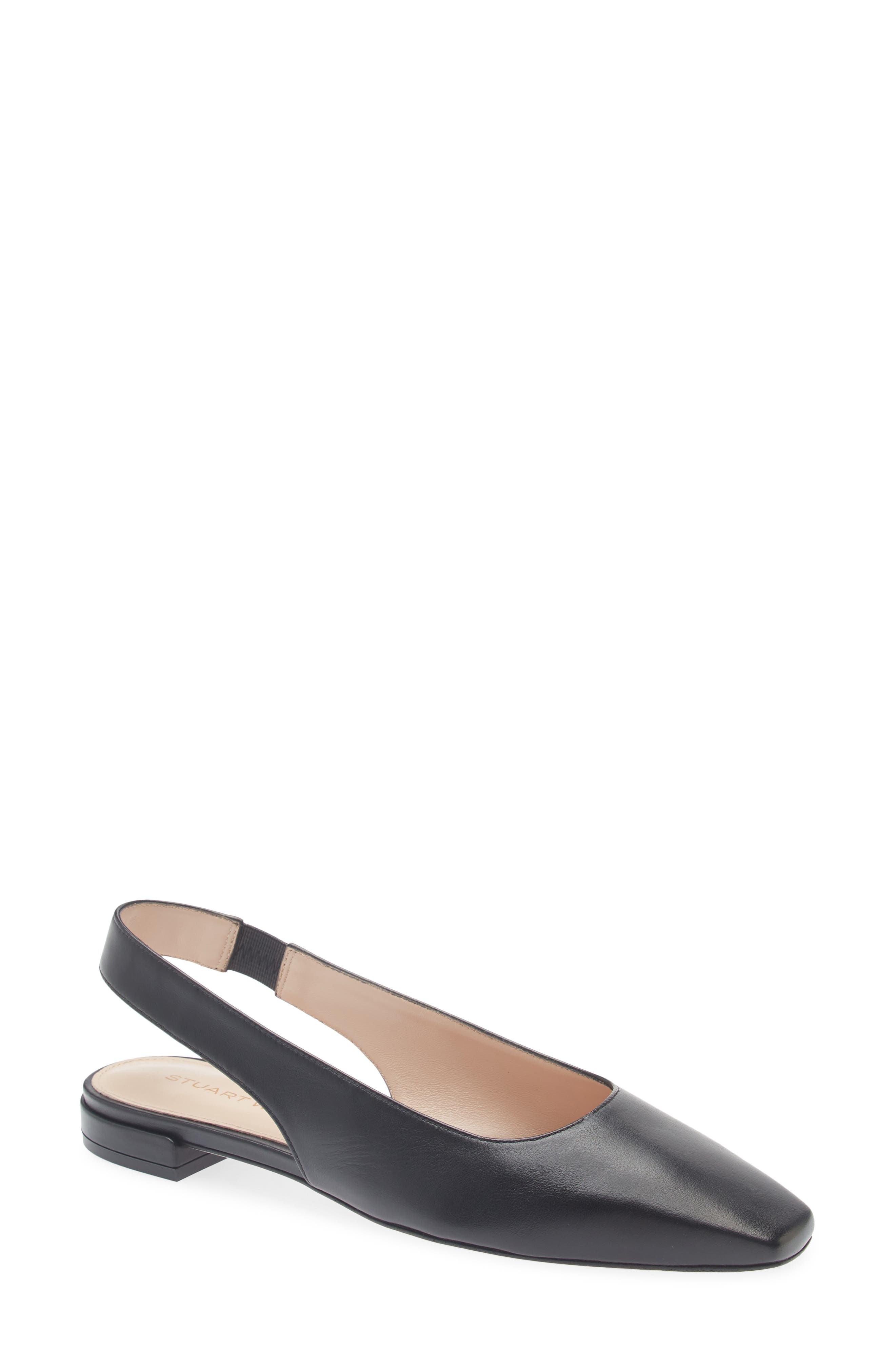 Stuart Weitzman Stassi Slingback Flat, Main, color, Black