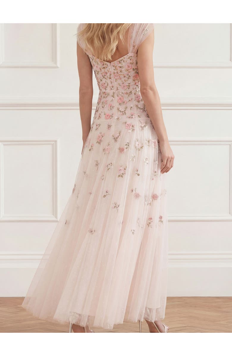 Needle & Thread Mayflower Ditsy Ankle Gown, Alternate, color, Cream