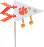 Color Shout Clemson University Pennant Pair Earring Set