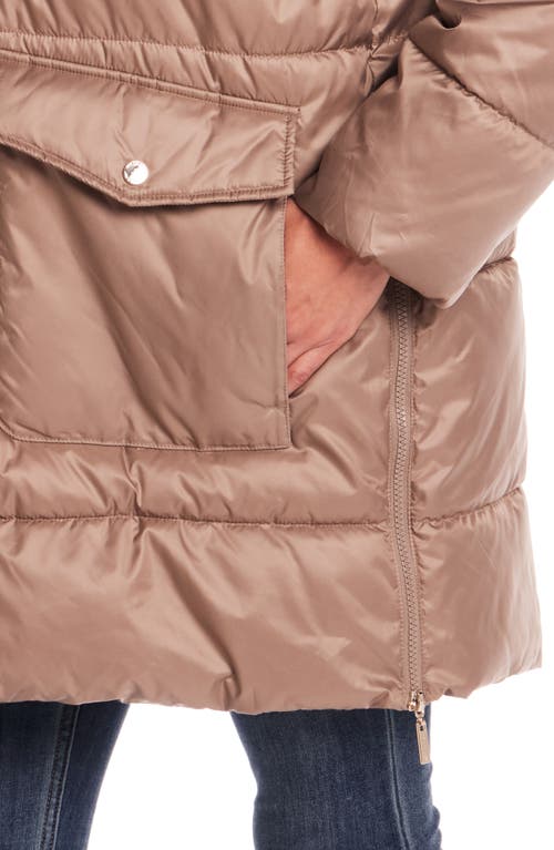Gallery Hooded Puffer Jacket In Brown