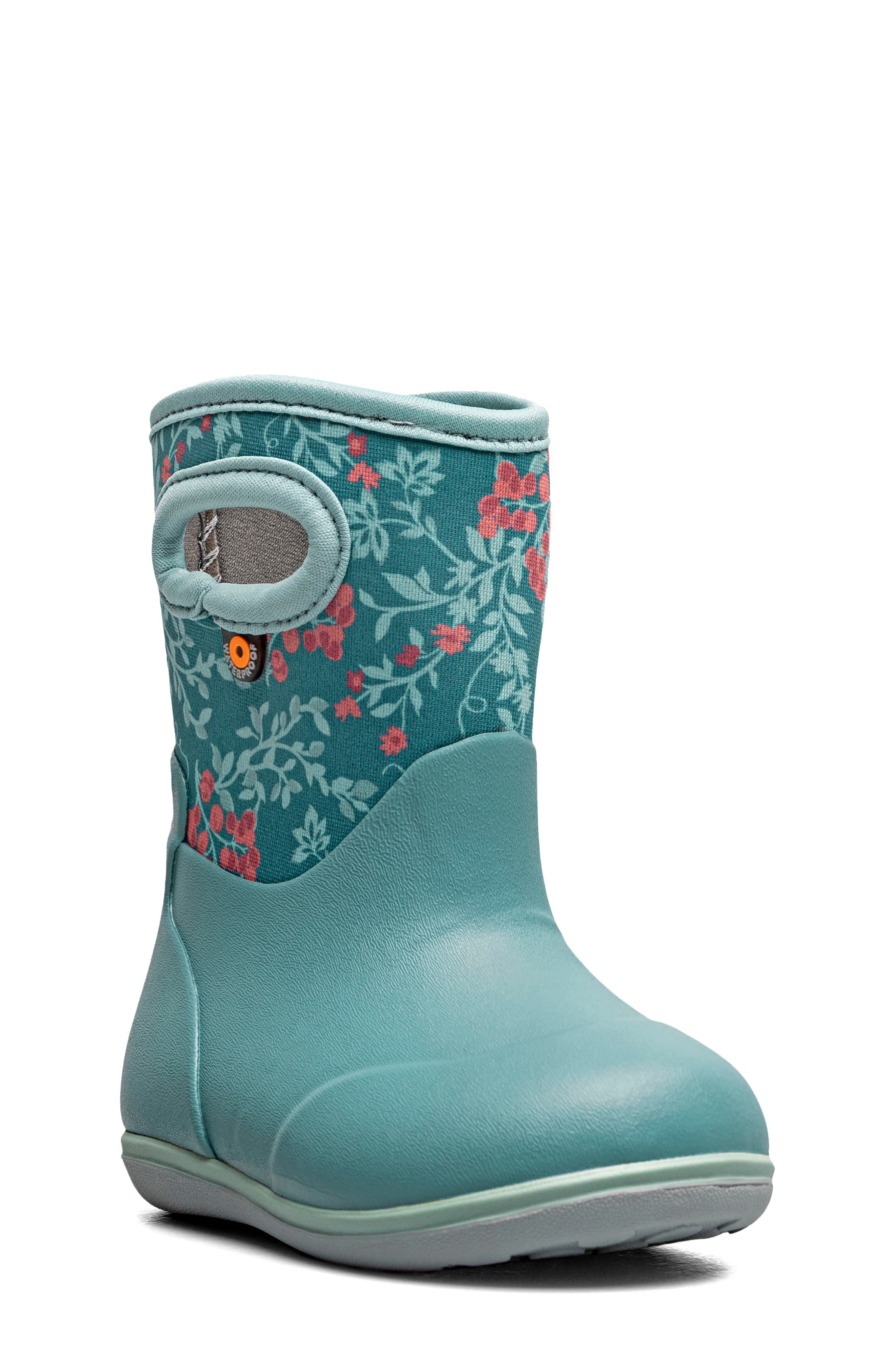 Kids' Baby Classic Demure Floral Rain Boot, Main, color, MIST BLUE