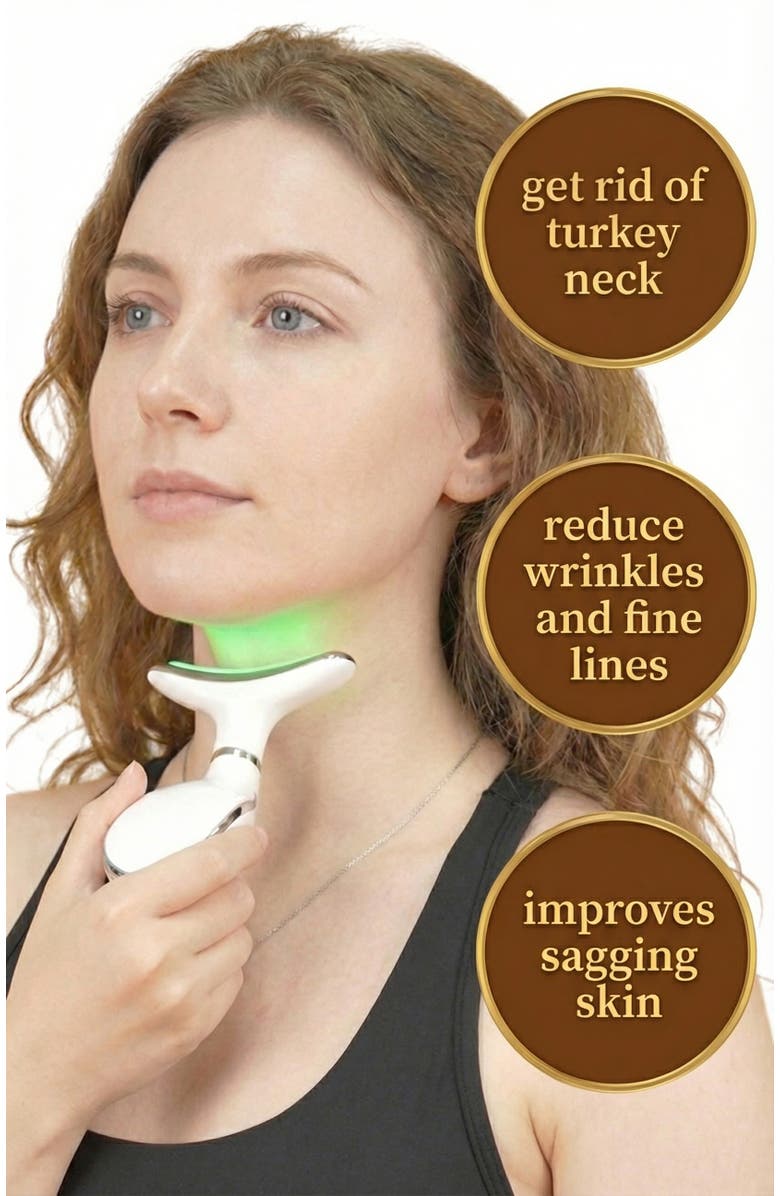 Lovery Light-Based Multifunctional Face & Neck Beauty Massager Wand with EMS Technology, Alternate, color, White, Multi