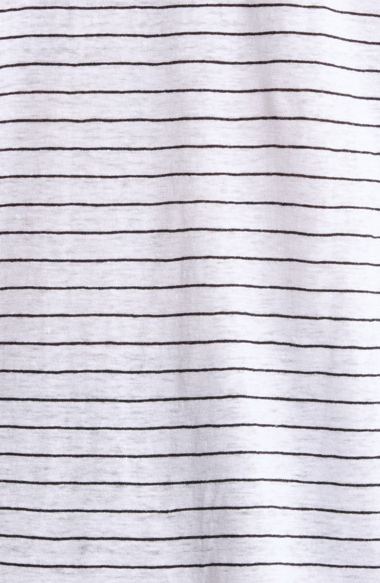 Eileen Fisher Stripe Organic Linen Tank, Alternate, color, White/ Black