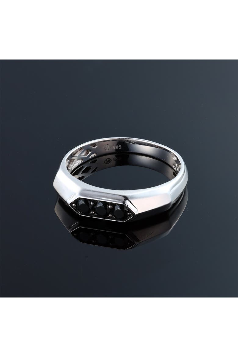 Tora 0.3CT Hexagon Black Spinel Ring 925 Silver, Alternate, color, Sterling Silver